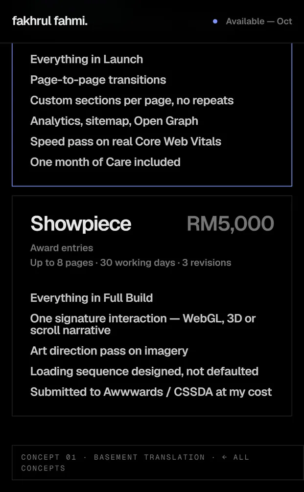 Phone: the Showpiece build and its price