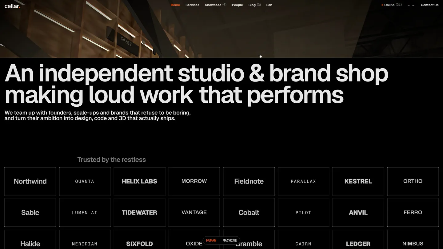 An independent studio and brand shop, and the wall of studios it works with