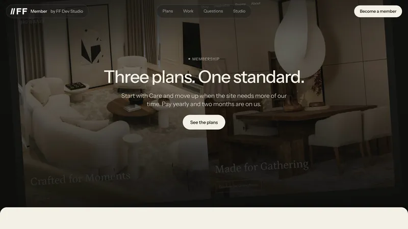 Three plans. One standard. — over a Big Brain Furniture interior