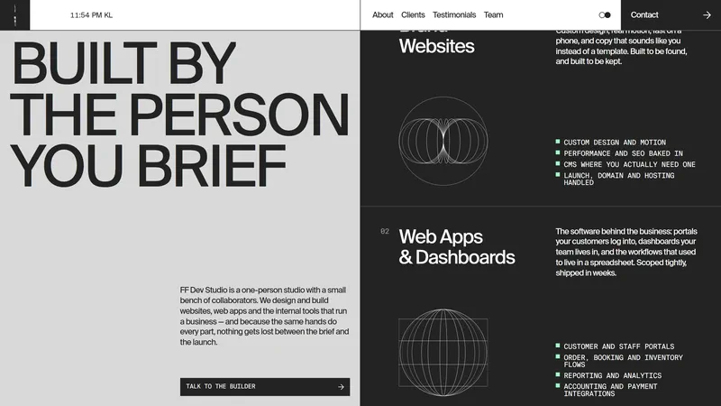 Services on black, each with a wireframe globe