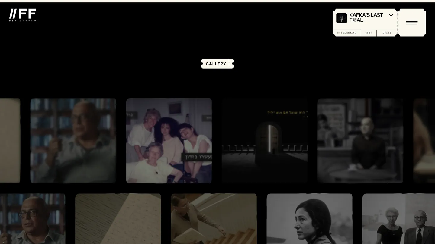 Kafka’s Last Trial: stills strips running in two directions