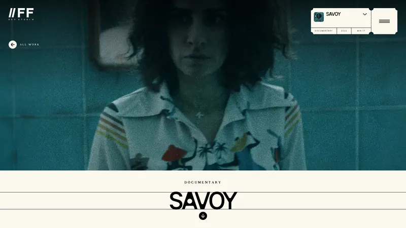 Savoy: the case page opening on a full-bleed still