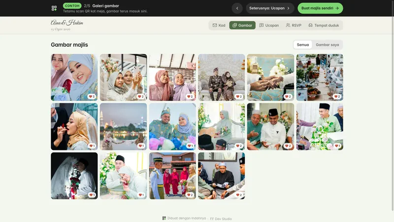 The sample majlis: Aina & Hakim’s guest gallery