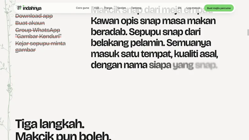 Makcik snap dari meja empat — the apps and group chats it replaces, struck through